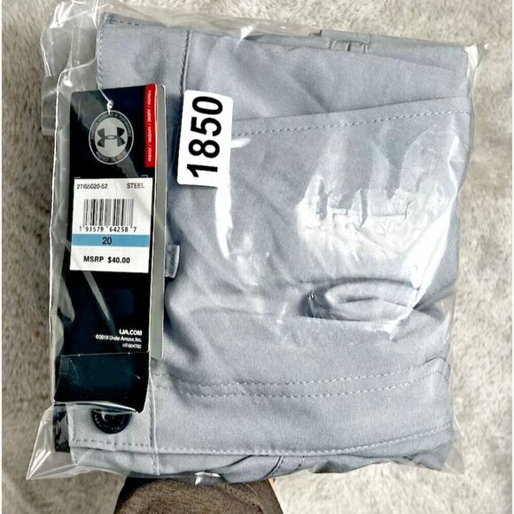 Under Armour UA Heat Gear UPF 50 Golf Shorts Boys Size 20 Gray NWT - Picture 10 of 10